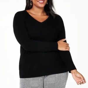 Charter Club Cashmere Oversized V-Neck Sweater